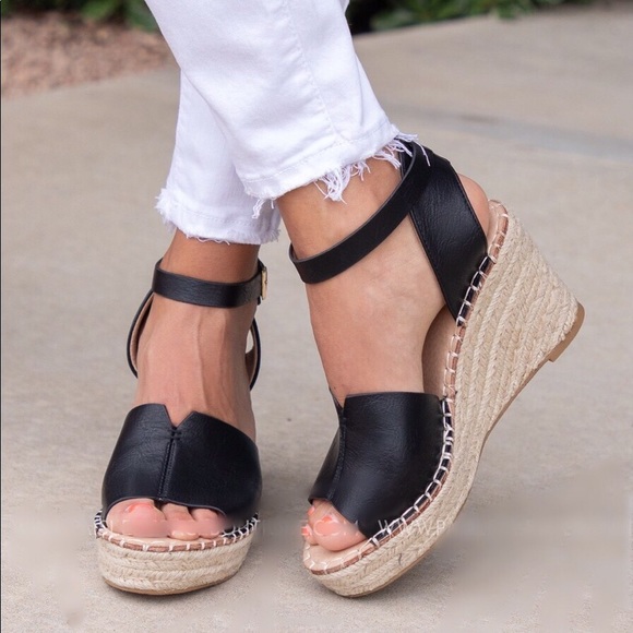 Shoes - Black Espadrilles